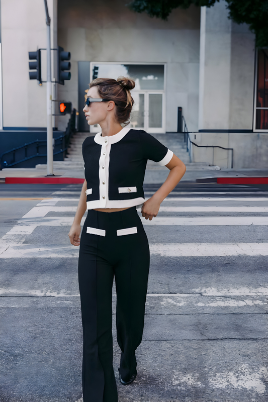 Sophia™ | Ensemble Élégant Noir et Blanc