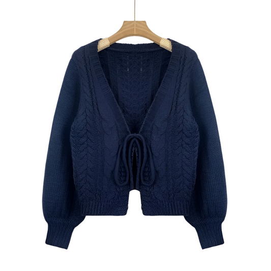 Sofia™ | Gilet en Maille avec Fermeture à Nœud