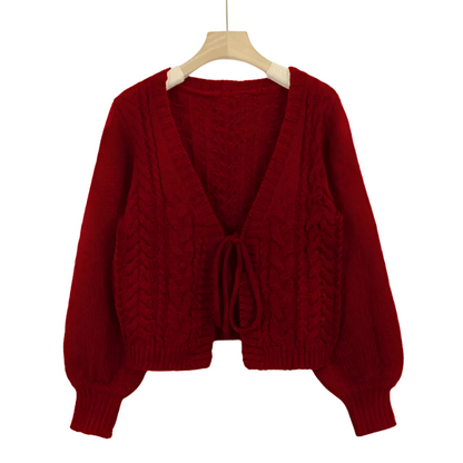 Sofia™ | Gilet en Maille avec Fermeture à Nœud