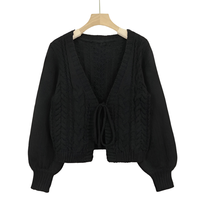 Sofia™ | Gilet en Maille avec Fermeture à Nœud
