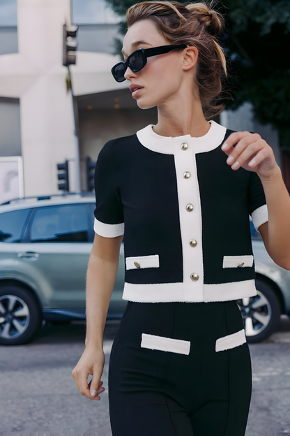 Sophia™ | Ensemble Élégant Noir et Blanc