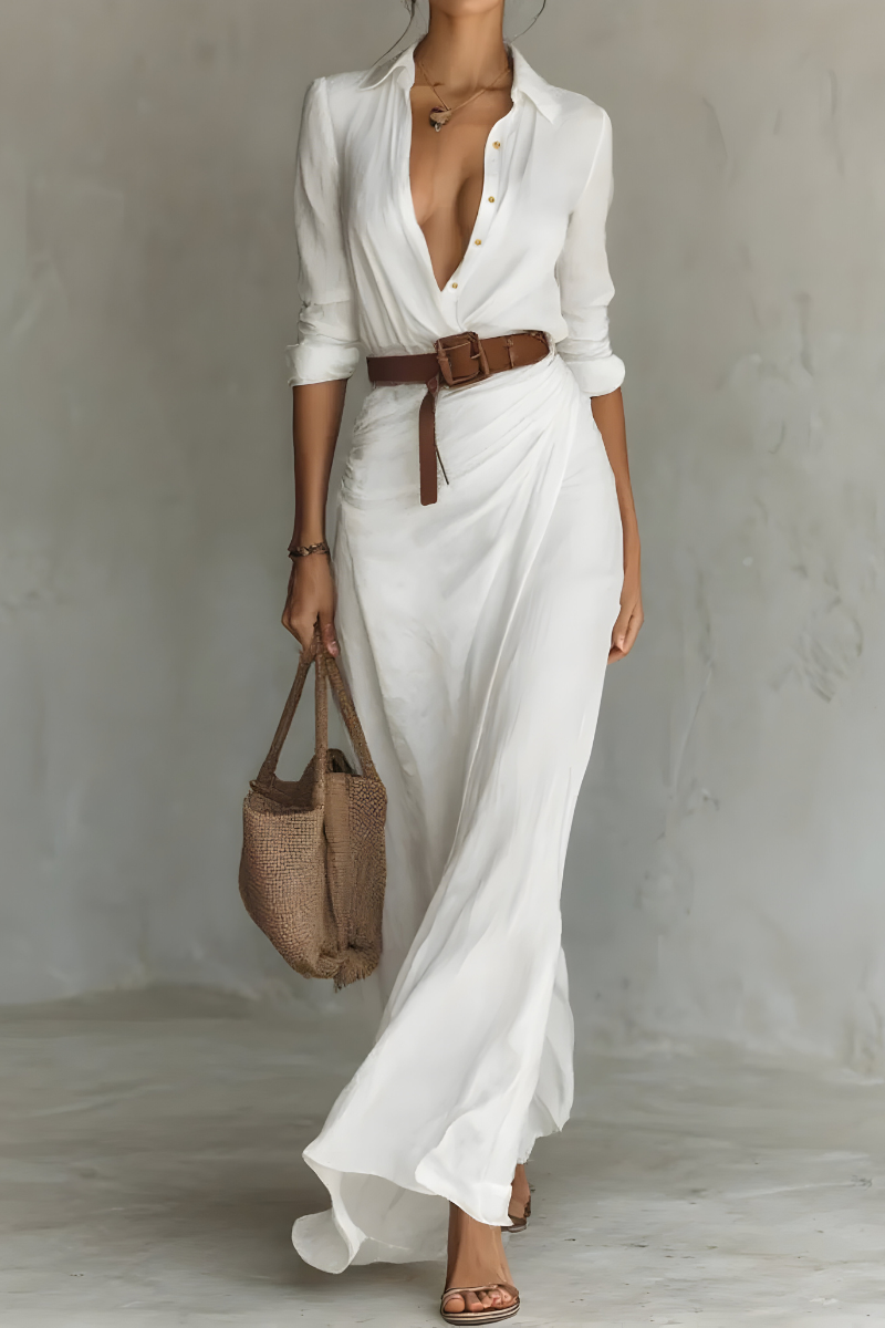 Julie™ | Robe portefeuille avec ceinture à la taille