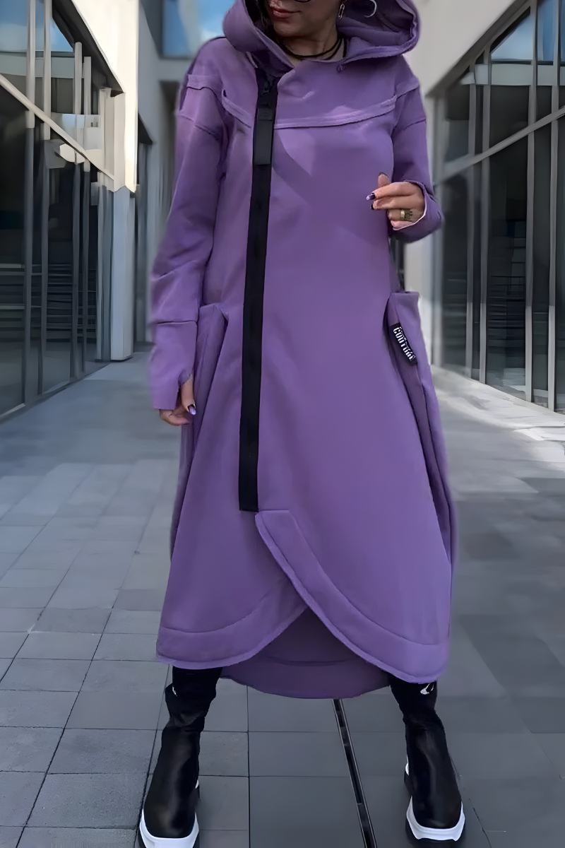 Estelle™ | Robe longue à capuche avec fermeture éclair