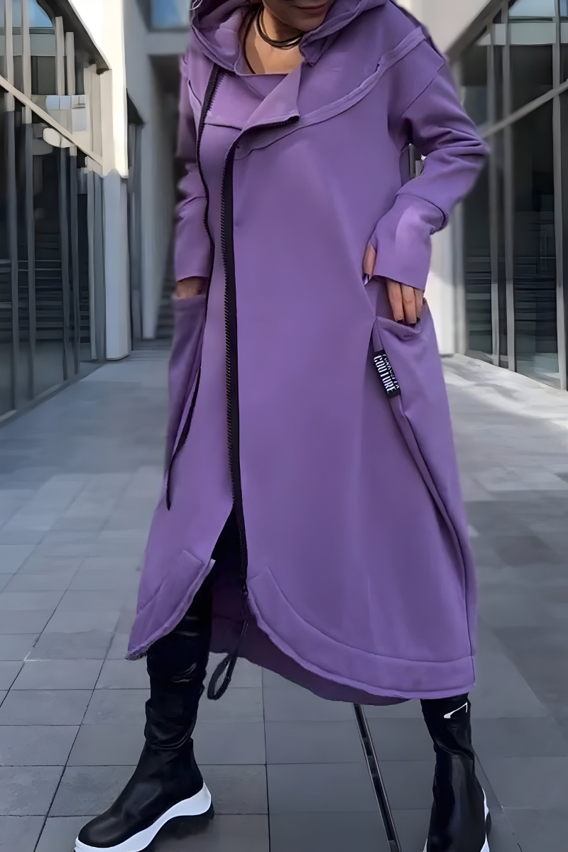 Estelle™ | Robe longue à capuche avec fermeture éclair