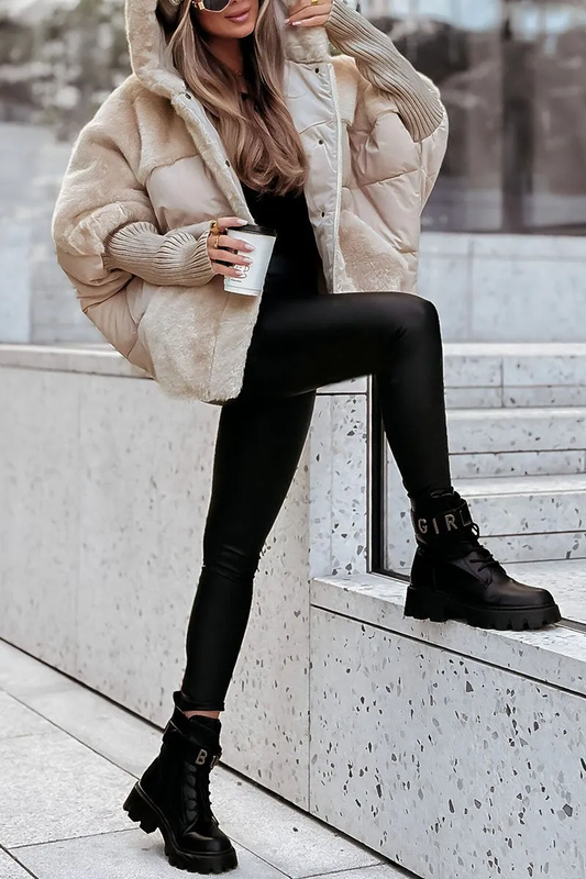 Lina™ | Doudoune oversize effet teddy