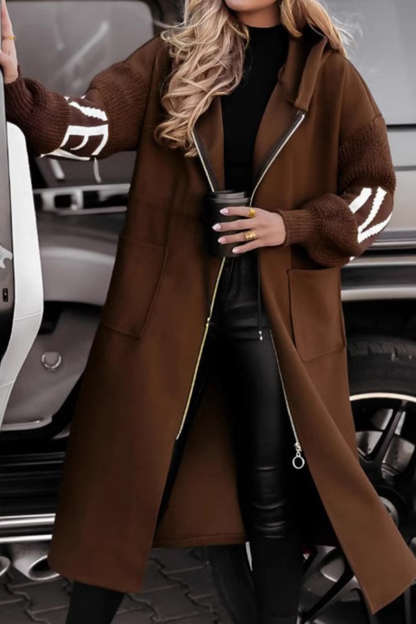 Felicia™ | Veste femme avec manches tricotées et capuche
