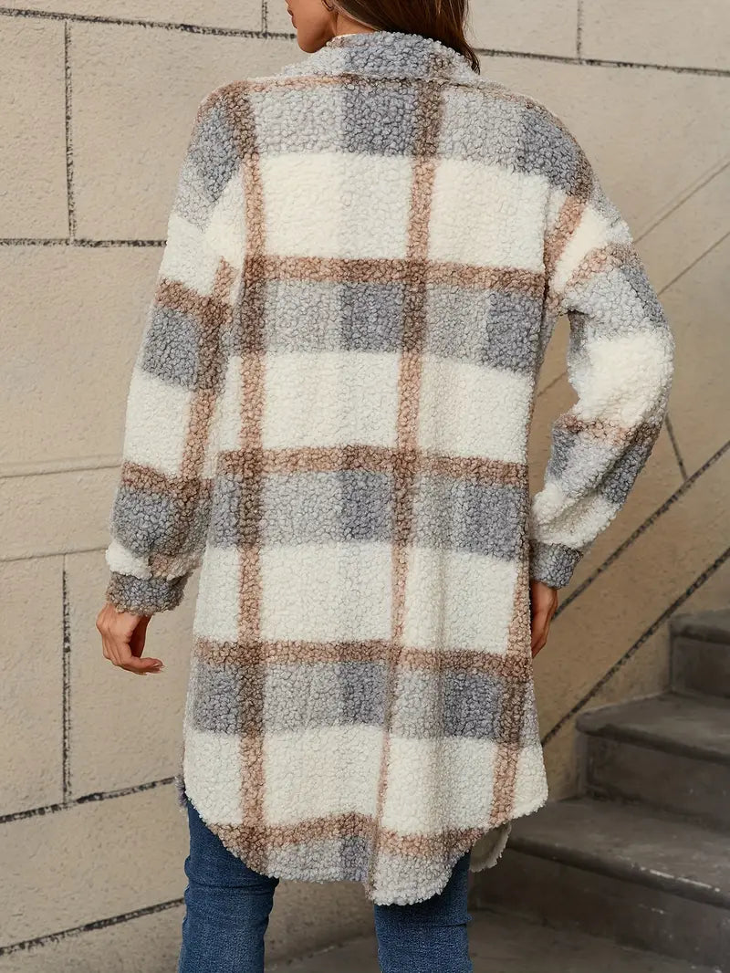 Isabelle™ | Veste teddy à carreaux confortable